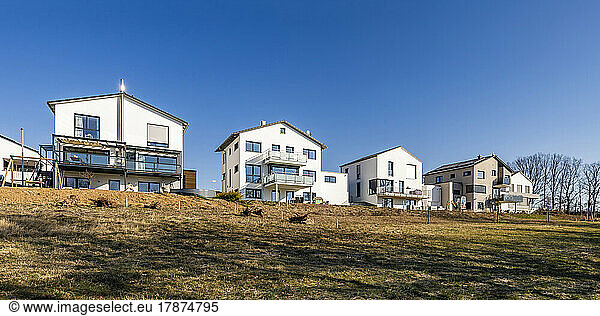 Germany  Baden-Wurttemberg  Waiblingen  Panoramic view of modern suburban houses