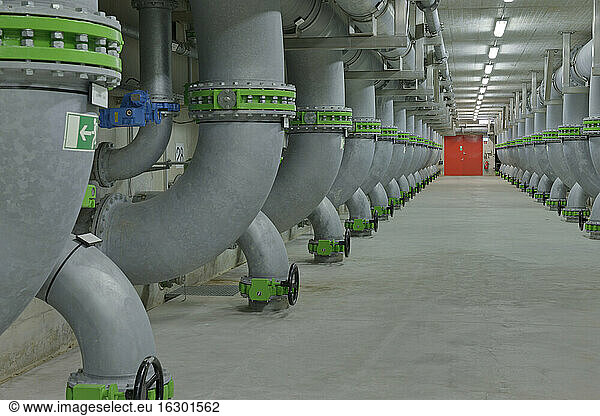 Germany  Baden-Wurttemberg  Water treatment plant  pipes for comressed air