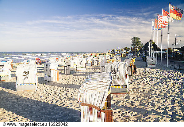 Germany  Baltic Sea  Dahme  beach chairs on beach