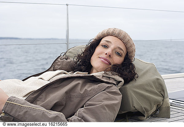 Germany  Baltic Sea  Lübecker Bucht  Woman on boat