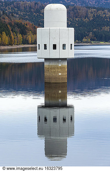 Germany  Bavaria  Bavarian Forest National Park  Drinking water reservoir Frauenau  Intake tower