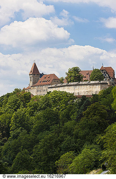 Germany  Bavaria  Coburg  View of Veste Coburg castle