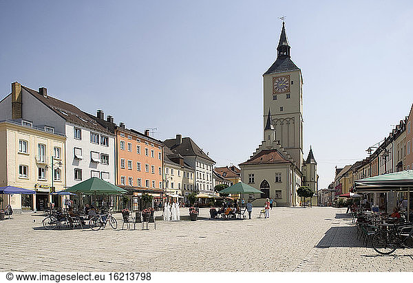 Germany  Bavaria  Deggendorf  Old Town  Town Hall and Square