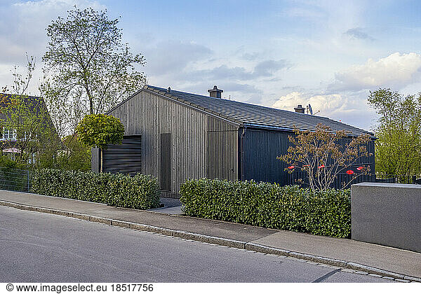Germany  Bavaria  Exterior of modern single-family wooden house