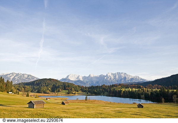 Germany  Bavaria  Karwendel Mountains  Lake Gerold