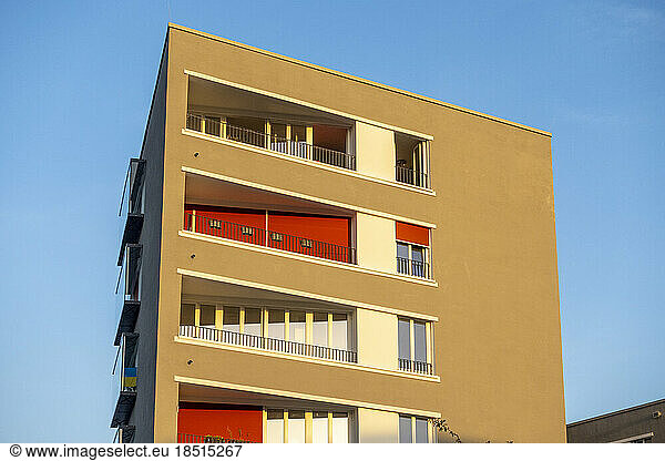 Germany  Bavaria  Munich  Balconies of modern apartment building