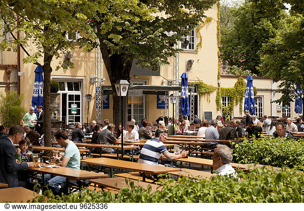 Germany  Bavaria  Munich  beer garden of the Hofbraeukeller