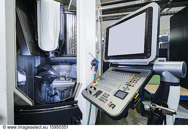 Germany  Bavaria  Munich  Control panel of production hall machinery