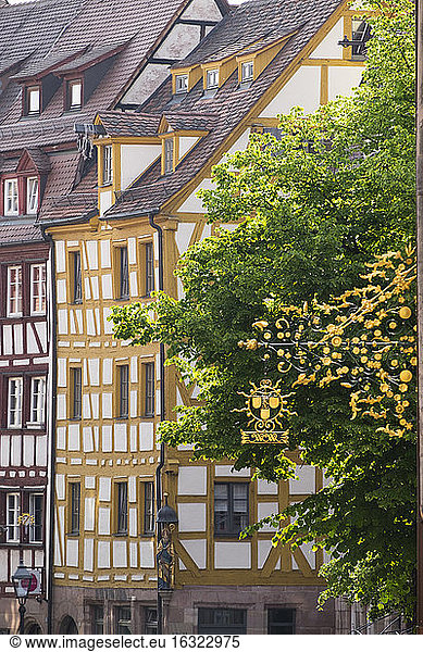 Germany  Bavaria  Nuremberg  Old town  Sebald  half-timbered house