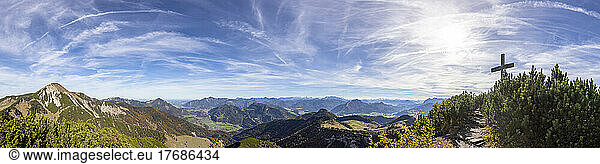 Germany  Bavaria  Panoramic view from summit of Breitenstein mountain