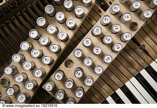 Germany  Bavaria  Piano buttons  close up