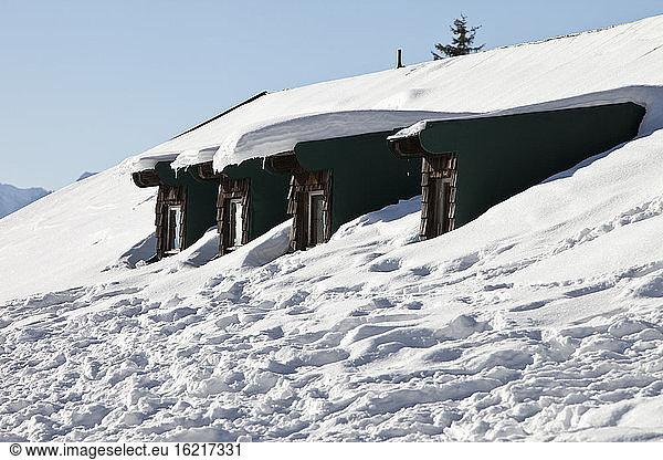 Germany  Bavaria  Snow covered on dormer windows