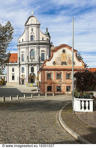 Germany  Bavaria  Upper Bavaria  Altoetting  pilgrimage church St. Anna and former Franciscan house