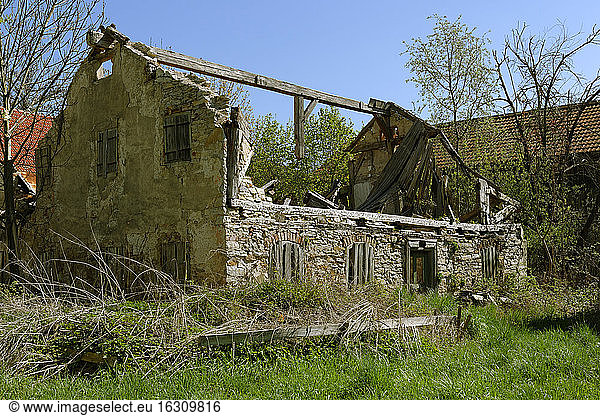 Germany  Bavaria  Upper Palatinate  Dietfurt  decaying Jura house