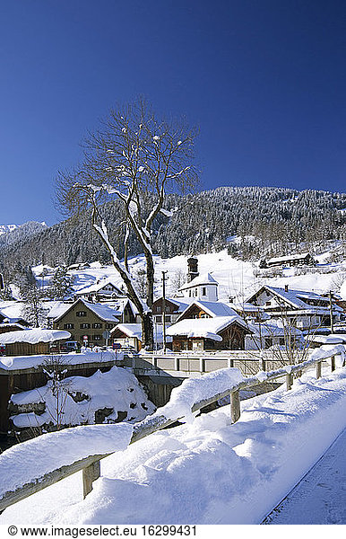 Germany  Bavaria  Village Gunzesried in winter