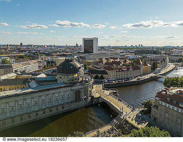 Germany  Berlin  Aerial view of Bode Museum on Museum Island