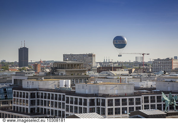 Germany  Berlin  city view with air balloon from French Cathedral