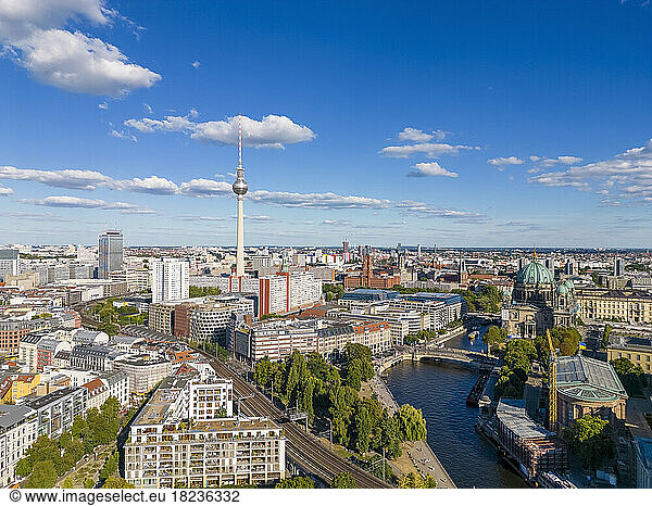Germany  Berlin  Mitte district with Fernsehturm Berlin in background