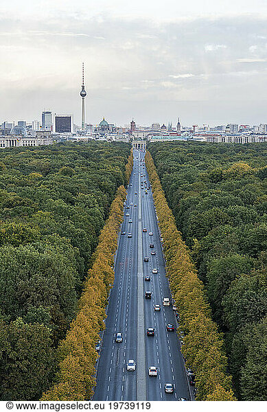 Germany  Berlin  Multiple lane highway seen from Victory Column