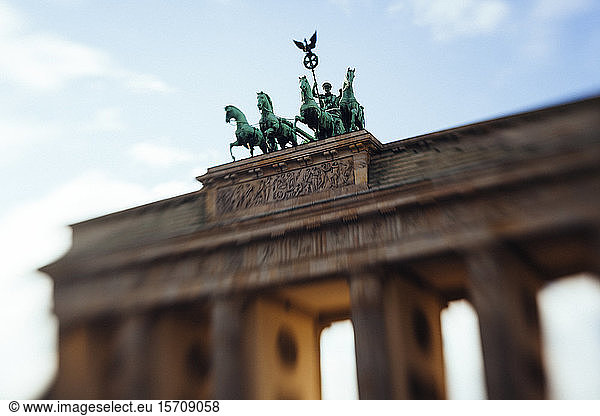 Germany  Berlin  Quadriga statue on top of Brandenburg Gate