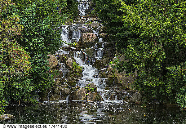 Germany  Berlin  Small cascade waterfall in Viktoriapark