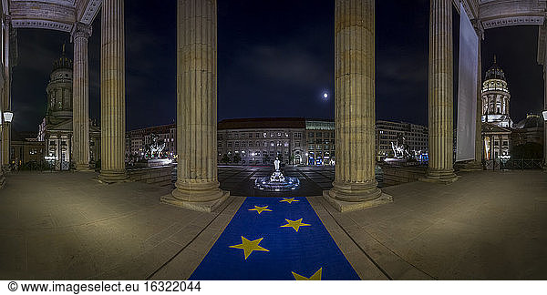Germany  Berlin  view from concert hall to Gendarmenmarkt by night