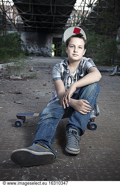 Germany  Berlin  young skateboarder