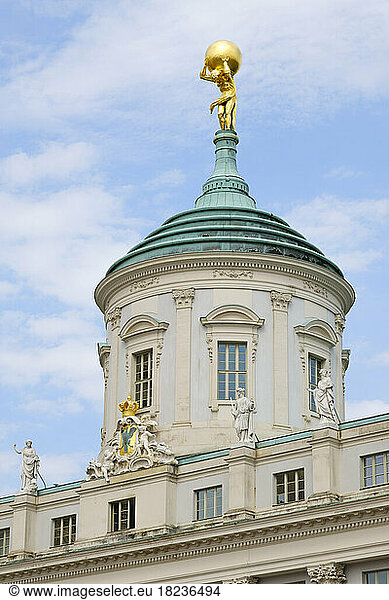 Germany  Brandenburg  Potsdam  Dome of historic town hall with Atlas statue on top