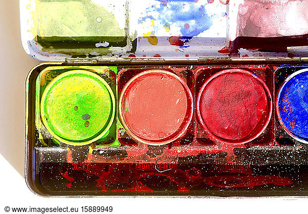 Germany  Close-up of watercolor paints for kids