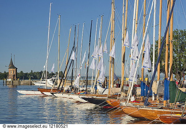 Germany  Constance  moored sailing boats in harbor