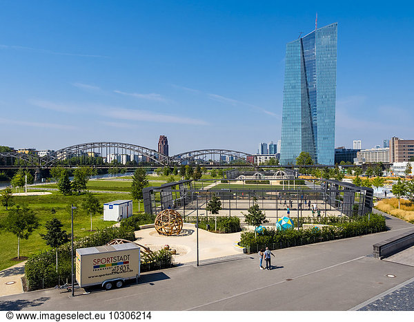Germany  Frankfurt  Hafenpark and European Central Bank
