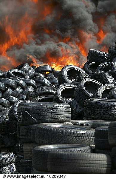 Germany  Hamburg  Burning tires