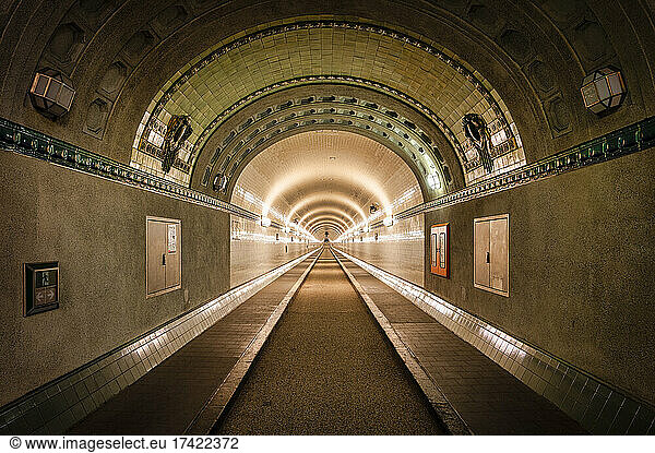 Germany  Hamburg  Diminishing perspective of Old Elbe Tunnel