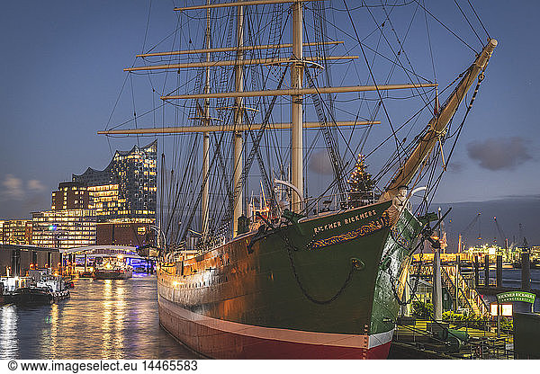 Germany  Hamburg  Landing Stages  Christmas illumination