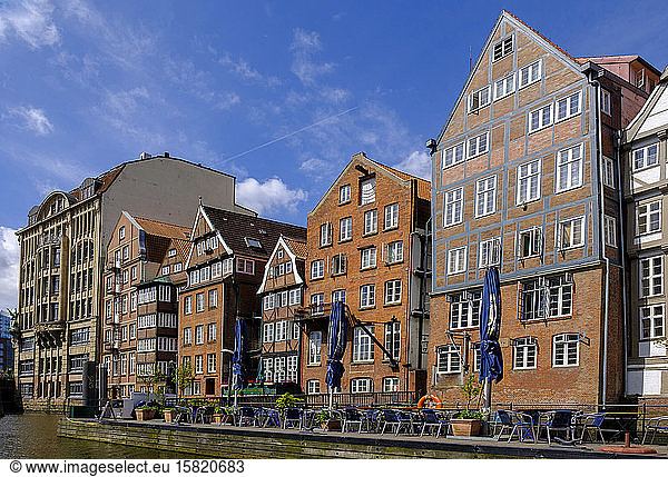 Germany  Hamburg  Nikolaifleet canal and historical townhouses