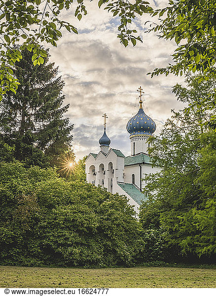 Germany  Hamburg  Russian Orthodox Germany  Hmaburg  Russian Orthodox Church of St. Procopiusat sunset