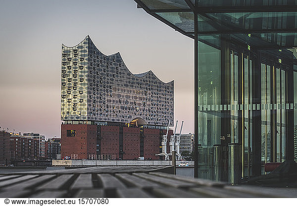 Germany  Hamburg  View from Stage Theater to Elbphilharmonie