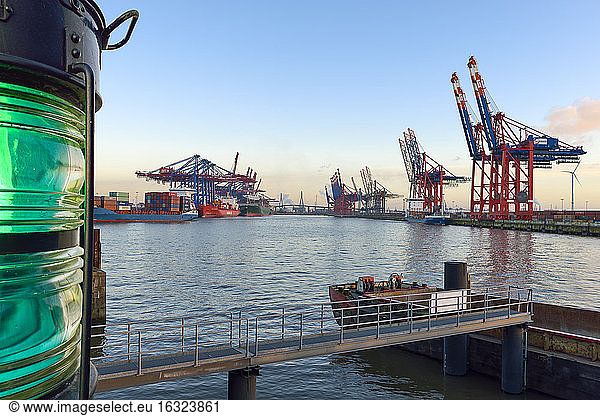 Germany  Hamburg  View of container harbour