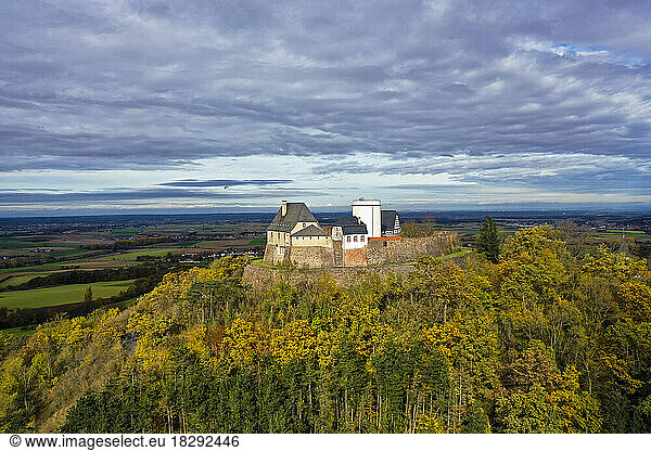 Germany  Hesse  Hering  Clouds over Otzberg Castle in autumn