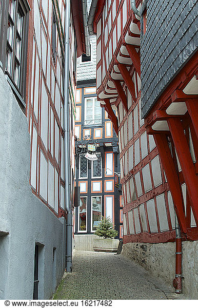 Germany  Hessen  Limburg  Timbered frame building with alley