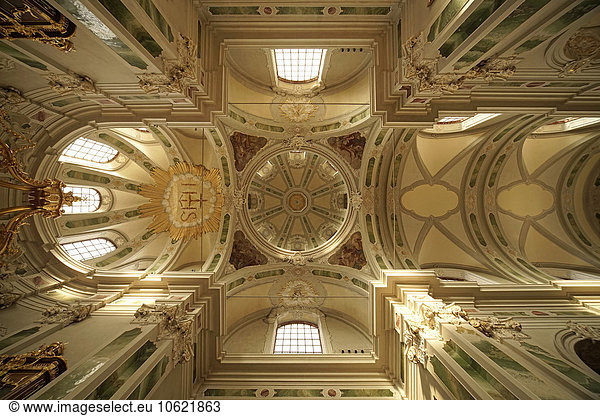 Germany  Mannheim  view to ceiling of Jesuit Church St. Ignatius and Franz Xaver