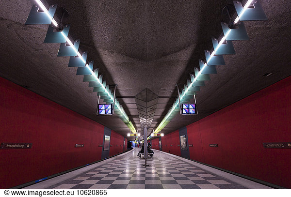 Germany  Munich  indoor view of underground station Josephsburg