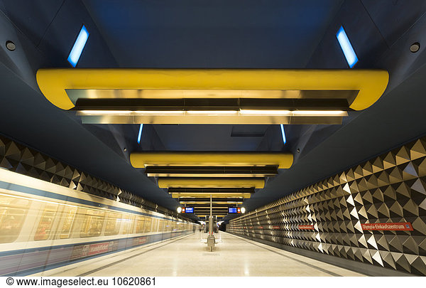 Germany  Munich  indoor view of underground station Olympia-Einkaufszentrum