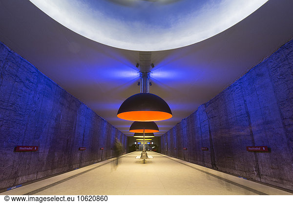Germany  Munich  indoor view of underground station Westfriedhof