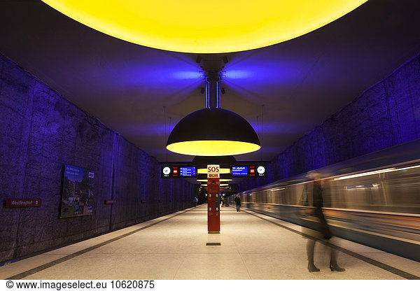 Germany  Munich  indoor view of underground station Westfriedhof