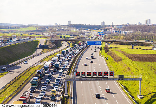 Germany  near Stuttgart  traffic jam on A 8