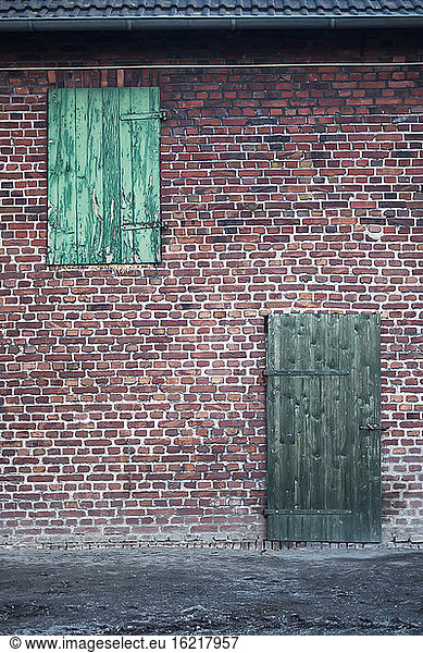 Germany  North Rhine Westphalia  Doors of farmer house
