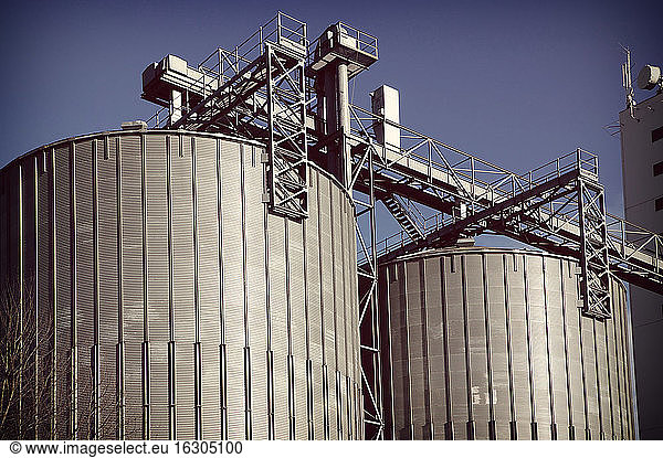 Germany  North Rhine-Westphalia  Minden  two silos