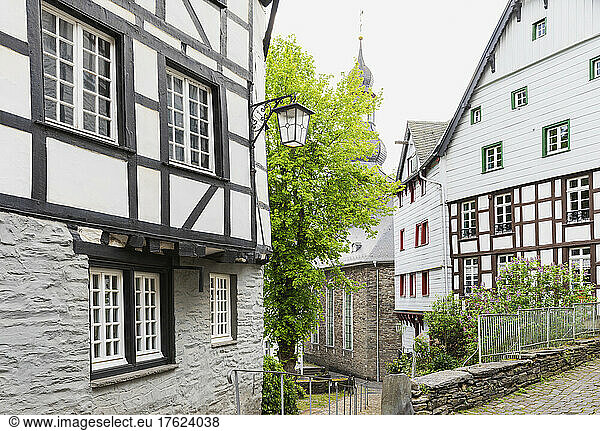 Germany  North Rhine-Westphalia  Monschau  Historic half-timbered townhouses