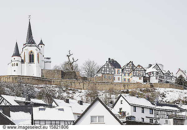 Germany  North Rhine-Westphalia  Reifferscheid  Historical village in winter